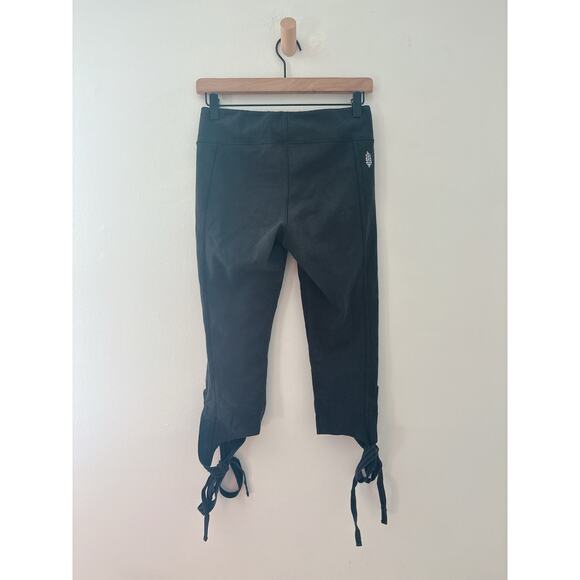 Free People Movement Turnout Black Cropped Leggings Small Lace Up Tie Leg - Picture 6 of 8